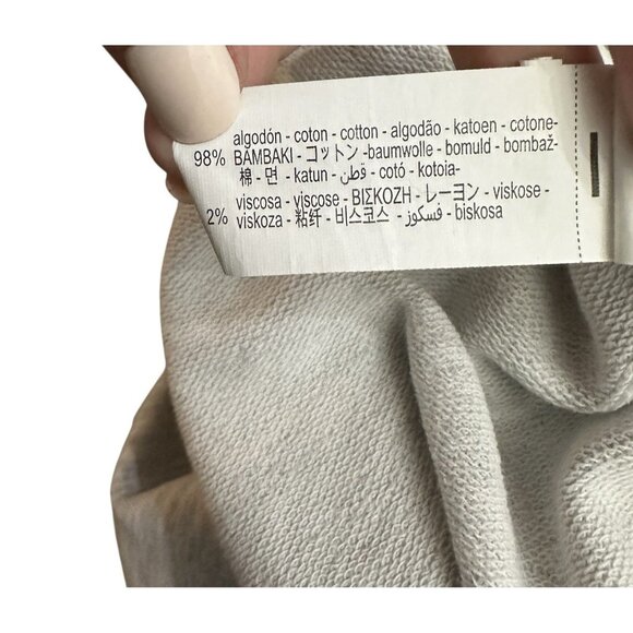 Zara Wide Leg Cropped Sweatpants Women’s Size Large Gray Pleated Pockets Comfort - Picture 3 of 9